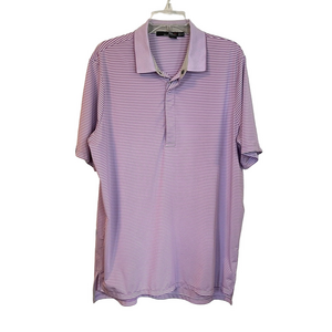 RLX Ralph Lauren Polo Golf Shirt Men's Large Light Purple Striped Lavender